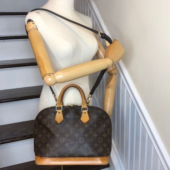 LOUIS VUITTON Alma Monogram Top Handle Crossbody Shoulder Bag BA0927 - Picture 4 of 17